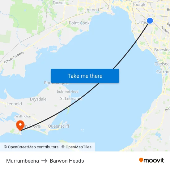Murrumbeena to Barwon Heads map