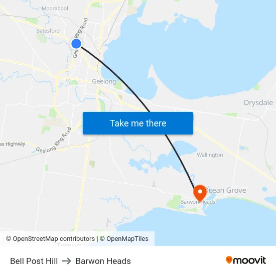 Bell Post Hill to Barwon Heads map