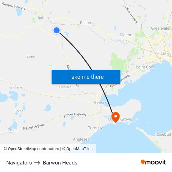 Navigators to Barwon Heads map
