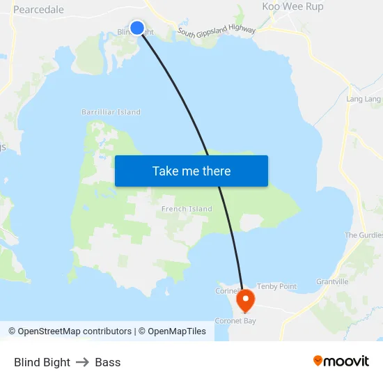 Blind Bight to Bass map