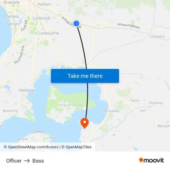 Officer to Bass map