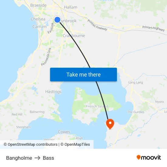 Bangholme to Bass map