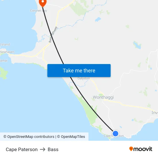 Cape Paterson to Bass map
