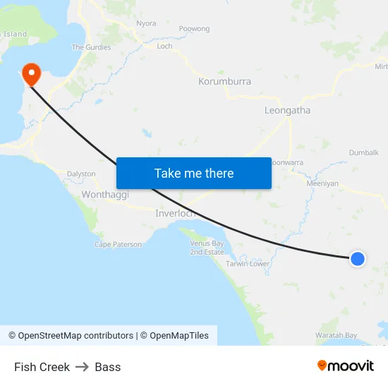 Fish Creek to Bass map