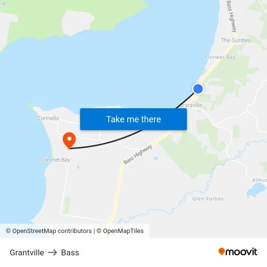 Grantville to Bass map