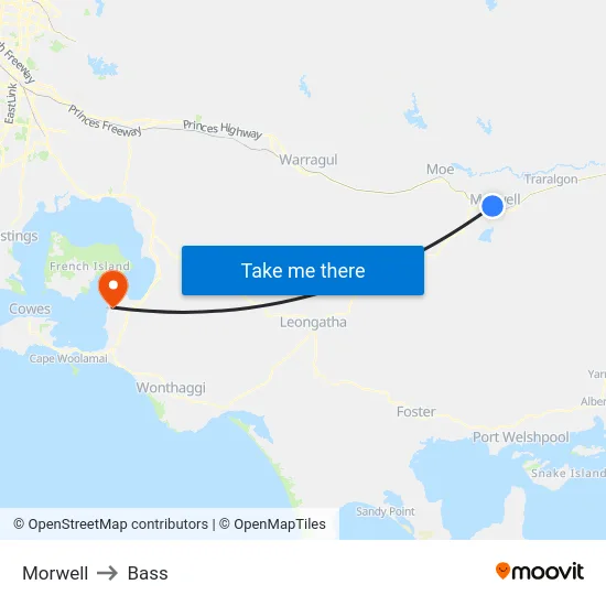 Morwell to Bass map