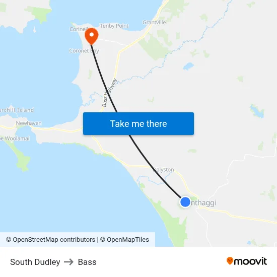 South Dudley to Bass map