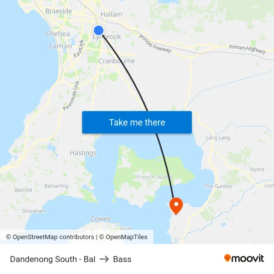 Dandenong South - Bal to Bass map