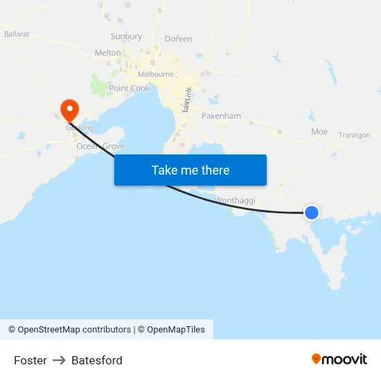 Foster to Batesford map