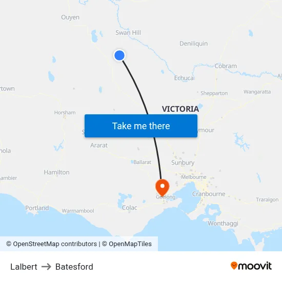 Lalbert to Batesford map
