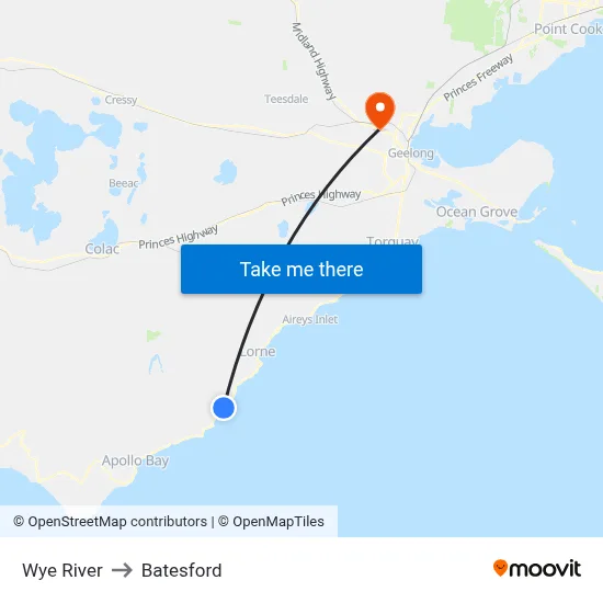 Wye River to Batesford map
