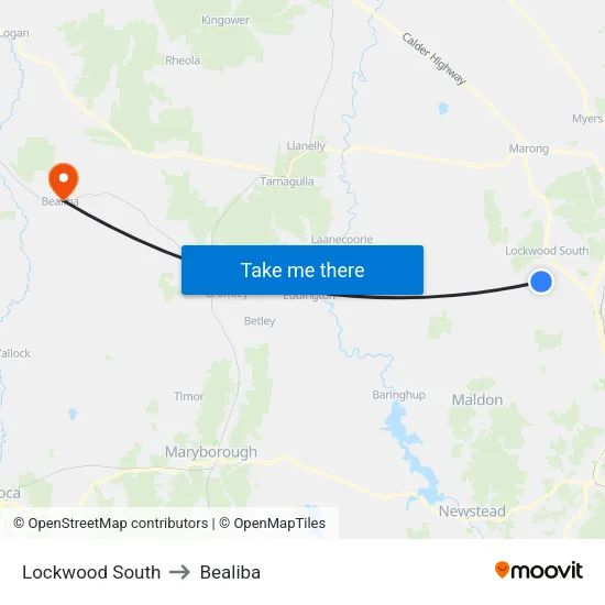 Lockwood South to Bealiba map