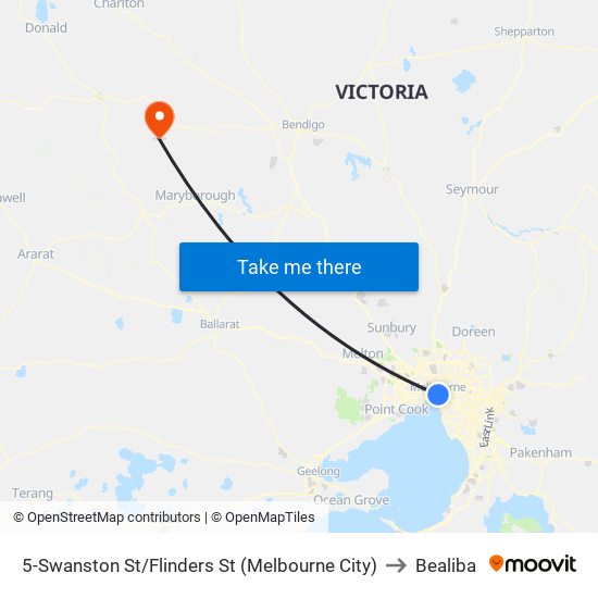 5-Swanston St/Flinders St (Melbourne City) to Bealiba map