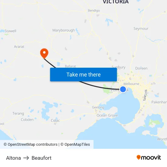 Altona to Beaufort map