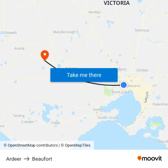 Ardeer to Beaufort map