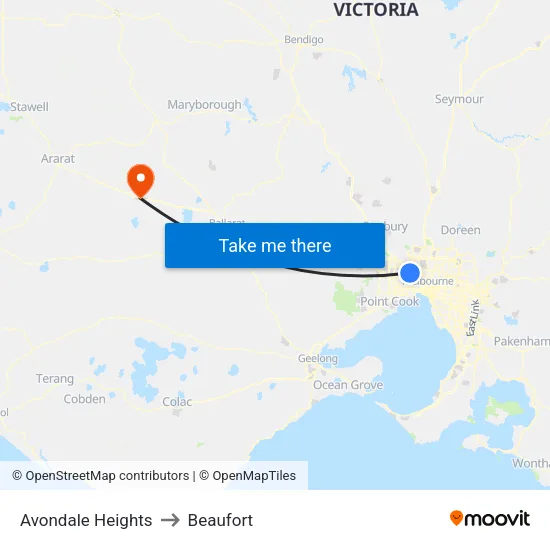 Avondale Heights to Beaufort map