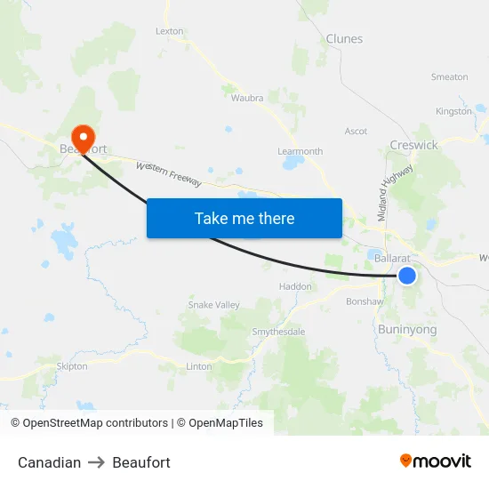 Canadian to Beaufort map