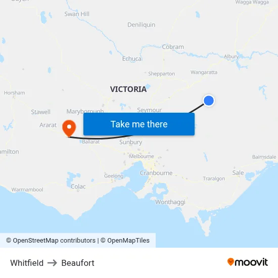 Whitfield to Beaufort map