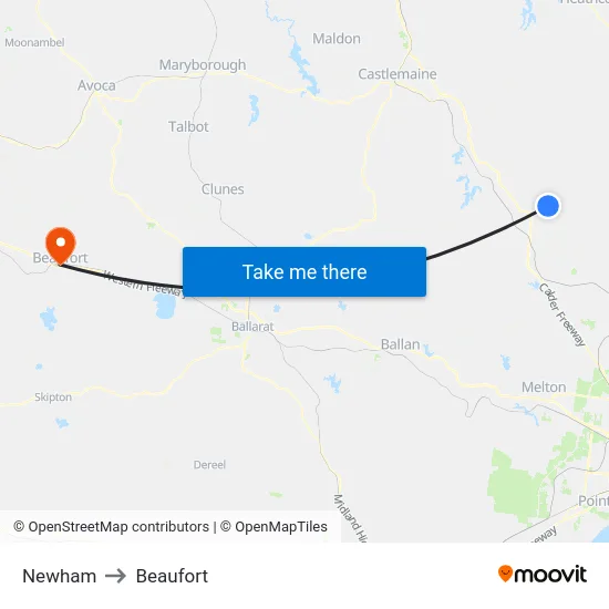 Newham to Beaufort map