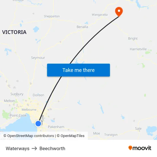 Waterways to Beechworth map