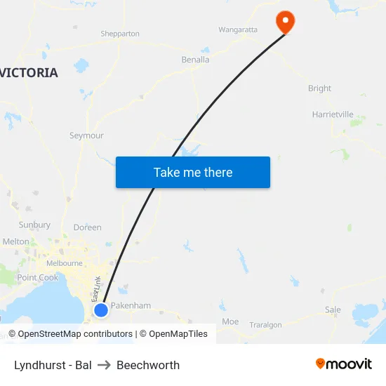 Lyndhurst - Bal to Beechworth map