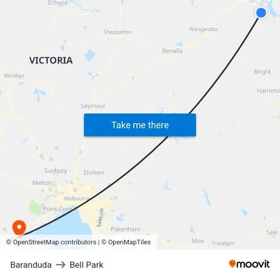 Baranduda to Bell Park map