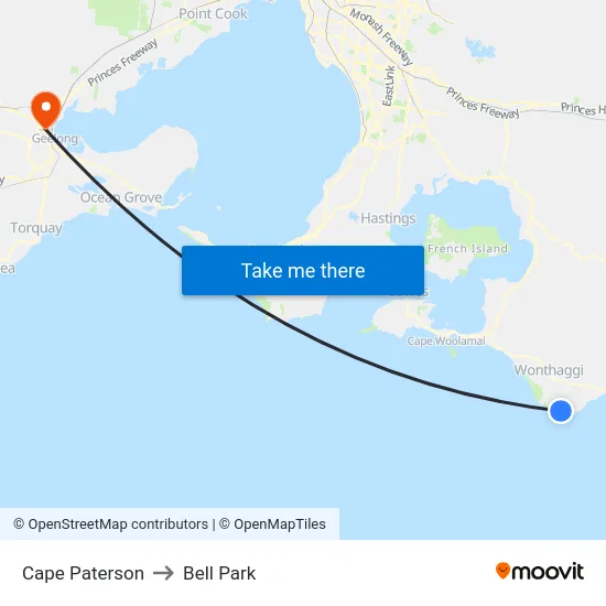 Cape Paterson to Bell Park map
