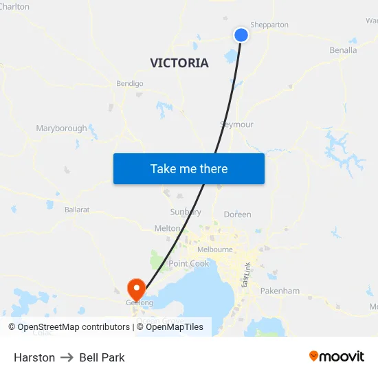Harston to Bell Park map