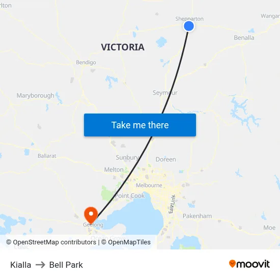 Kialla to Bell Park map