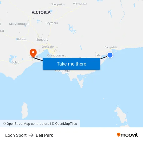 Loch Sport to Bell Park map