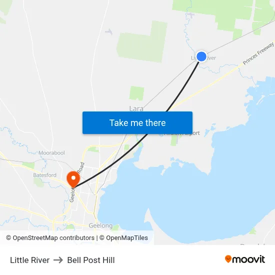 Little River to Bell Post Hill map