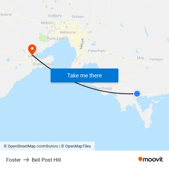 Foster to Bell Post Hill map