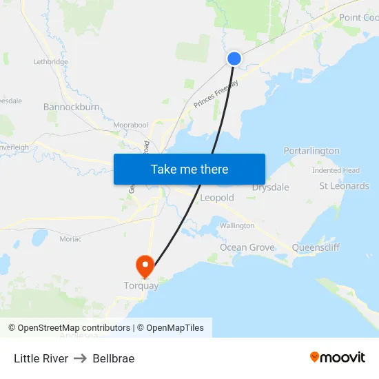 Little River to Bellbrae map