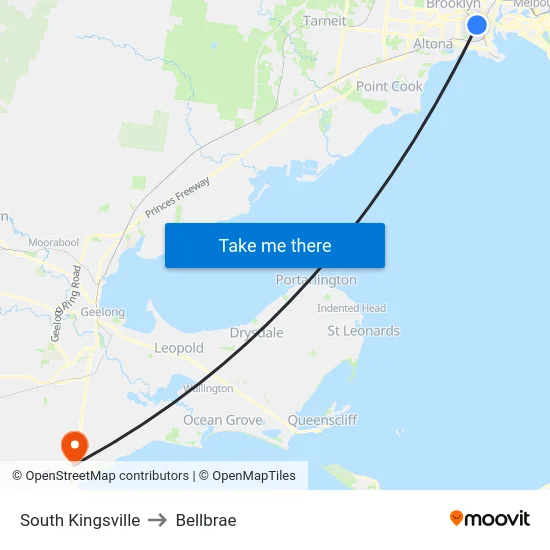 South Kingsville to Bellbrae map