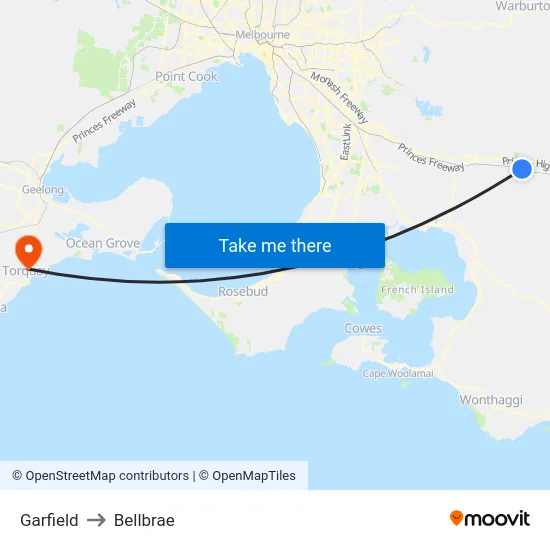 Garfield to Bellbrae map