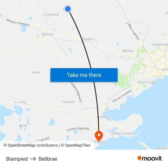 Blampied to Bellbrae map