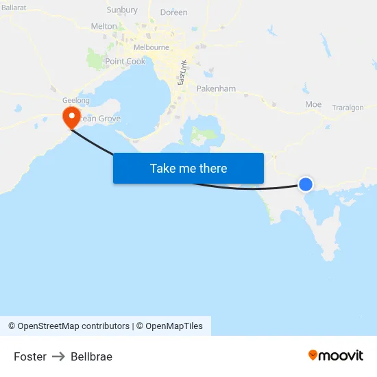 Foster to Bellbrae map