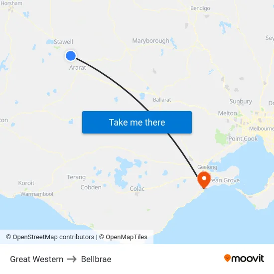 Great Western to Bellbrae map