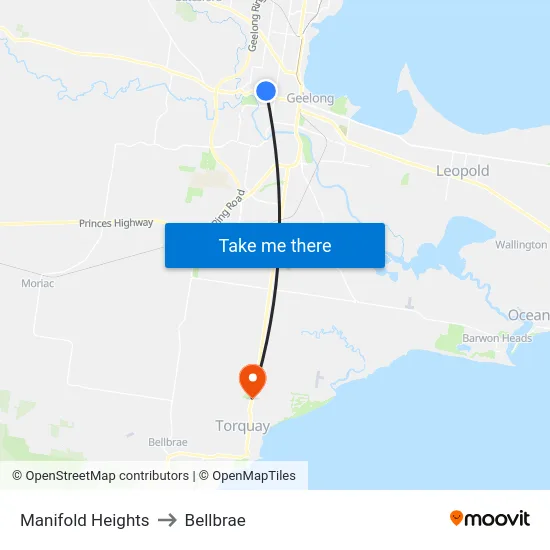 Manifold Heights to Bellbrae map