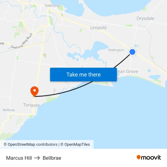 Marcus Hill to Bellbrae map