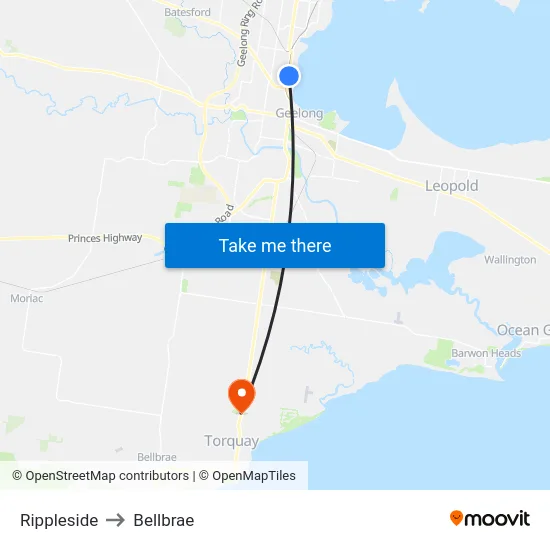 Rippleside to Bellbrae map