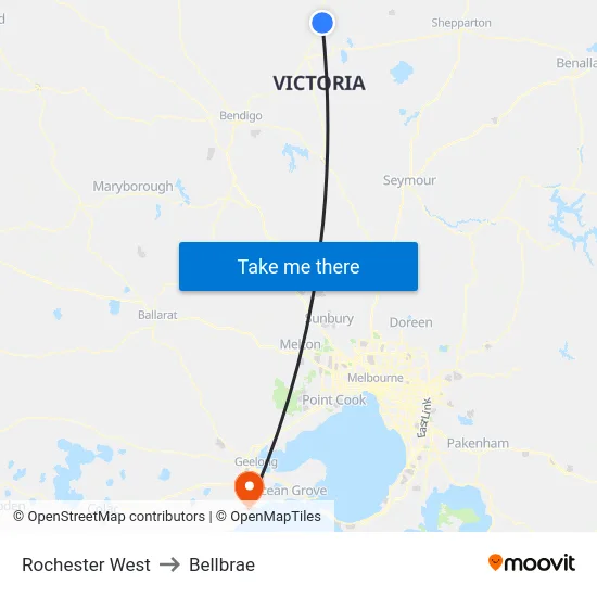 Rochester West to Bellbrae map