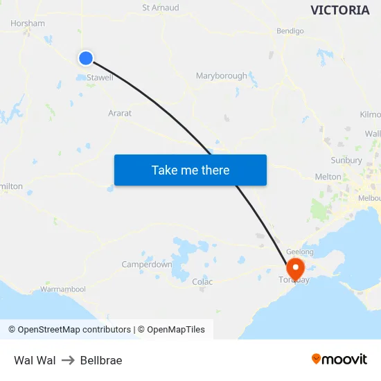 Wal Wal to Bellbrae map