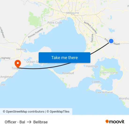 Officer - Bal to Bellbrae map