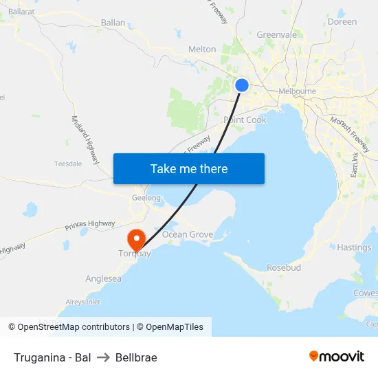 Truganina - Bal to Bellbrae map
