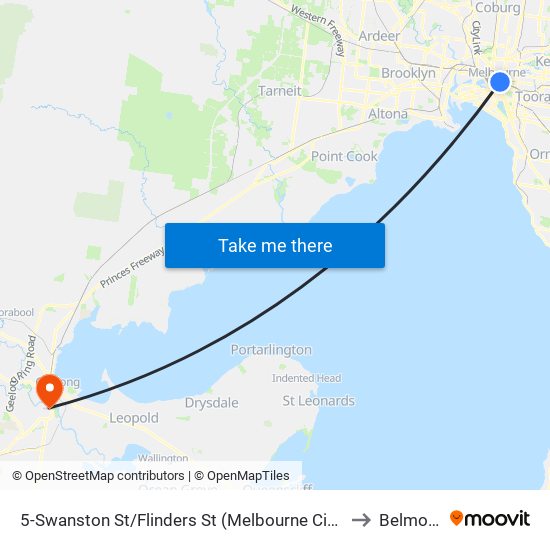 5-Swanston St/Flinders St (Melbourne City) to Belmont map