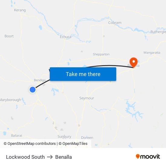 Lockwood South to Benalla map