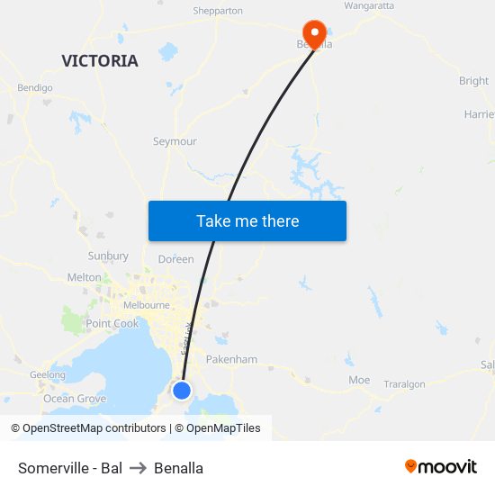 Somerville - Bal to Benalla map