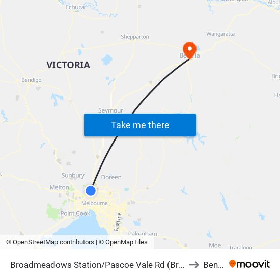 Broadmeadows Station/Pascoe Vale Rd (Broadmeadows) to Benalla map