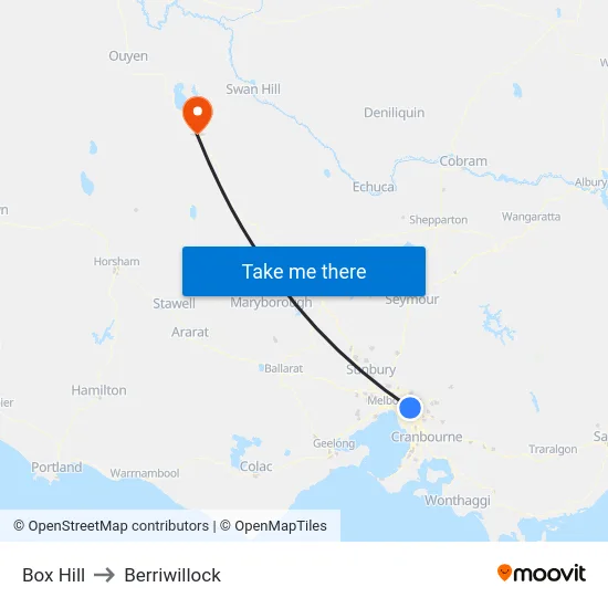 Box Hill to Berriwillock map